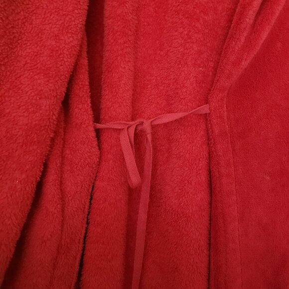Unisex Red Long Sleeve Thick Warm Long Robe - Picture 6 of 13
